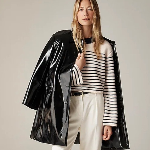 J crew Spring Street ribbed cashmere crewneck sweater in stripe - Picture 1 of 5